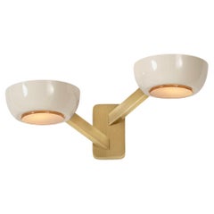 Rose Double Wall Light by Gaspare Asaro. Satin Brass Finish.