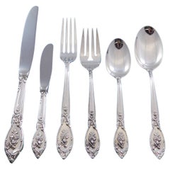 Rose Elegance by Lunt Sterling Silver Flatware Set for 8 Service 51 pieces