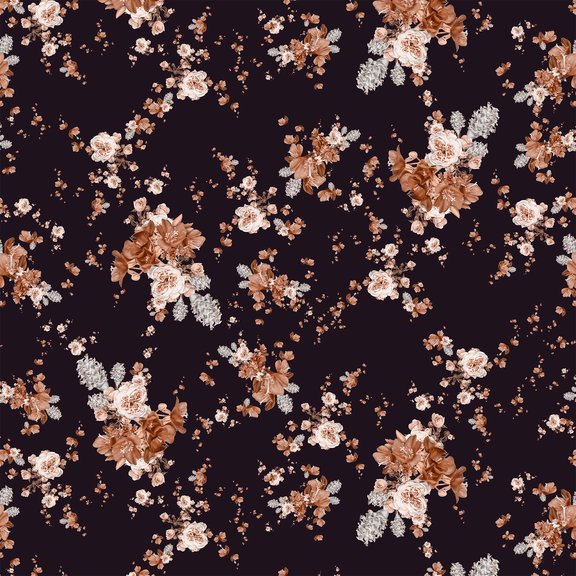 Contemporary Rose Floral Wallpaper  For Sale