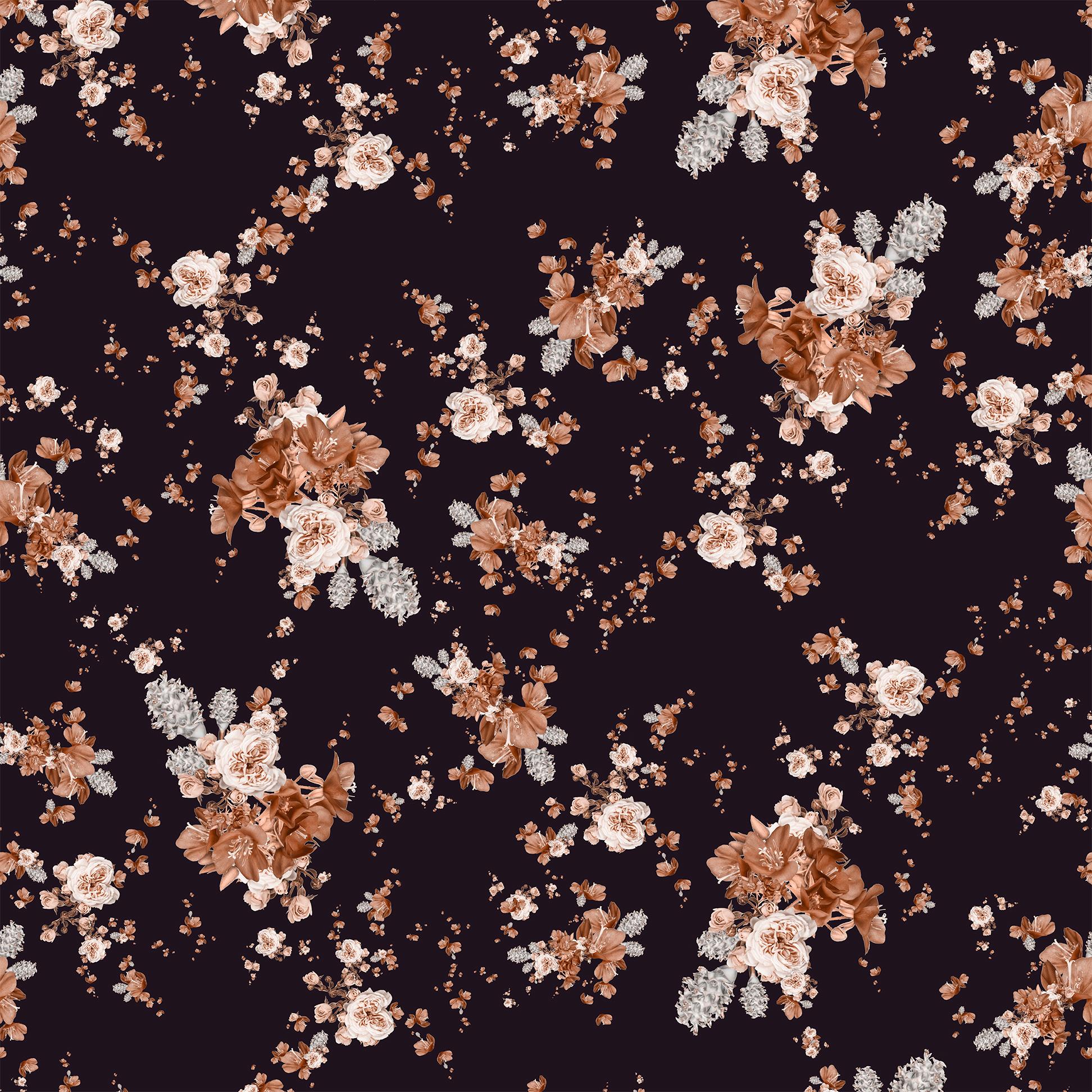Contemporary Rose Floral Wallpaper For Sale