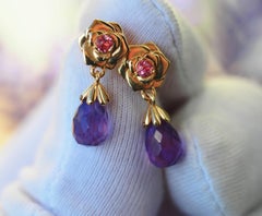 Rose flower earrings studs