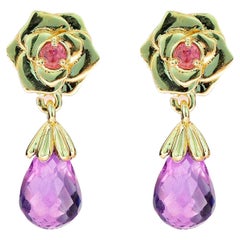 Rose flower earrings studs