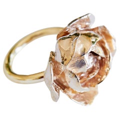Rose Ring Gold Plated Silver Victorian Style