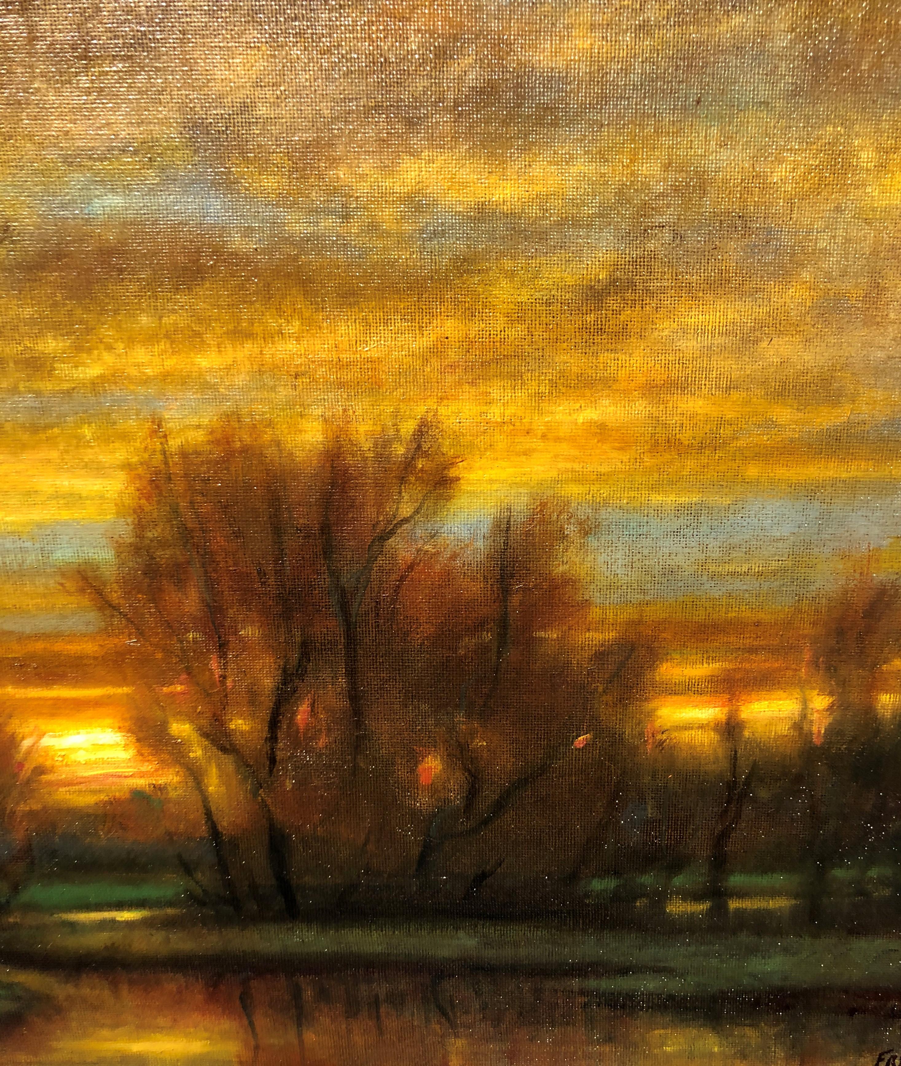 Burning Desire - Original Oil Painting, Soft Light Reflecting Romantic Colors 7