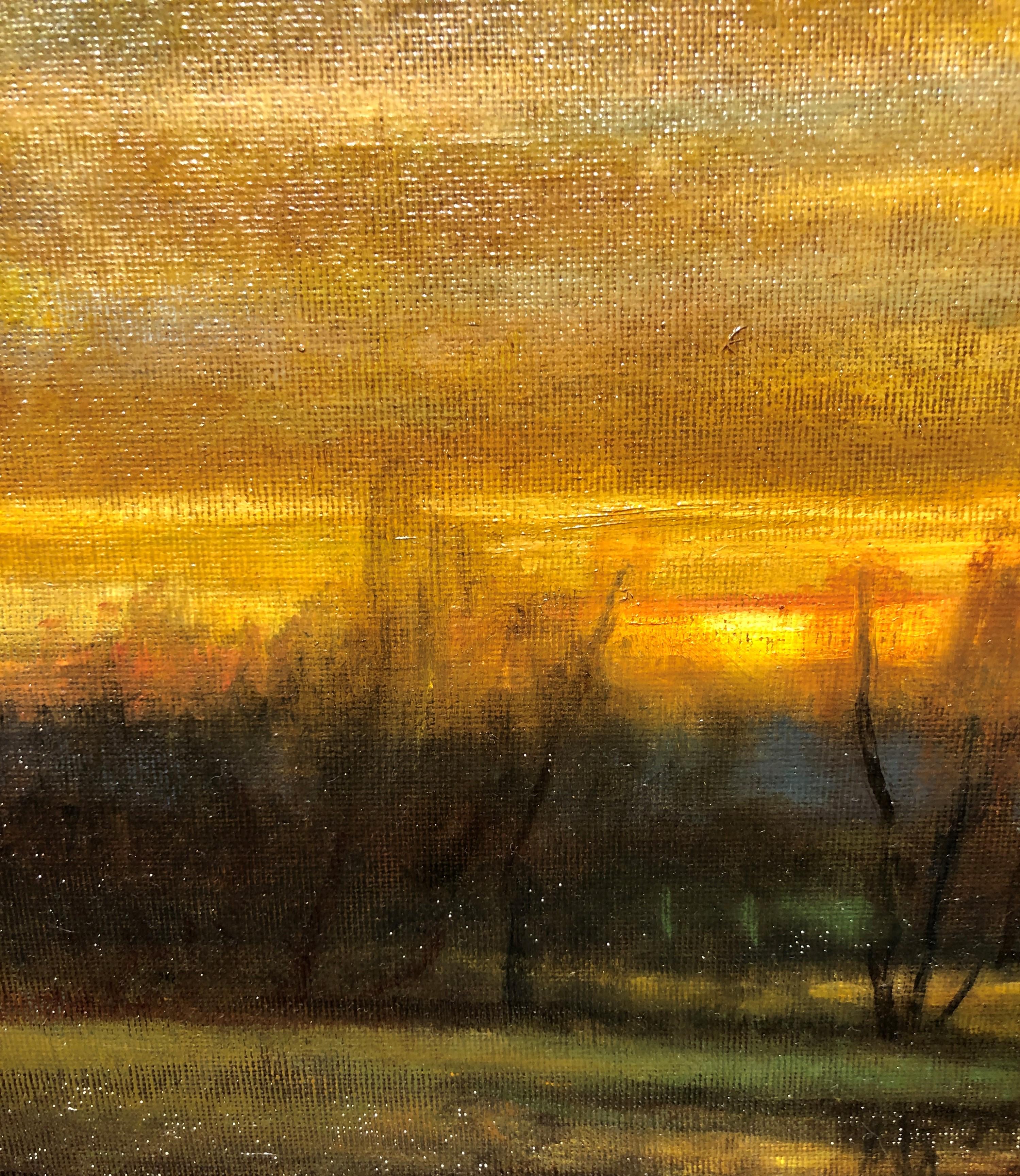 Burning Desire - Original Oil Painting, Soft Light Reflecting Romantic Colors 9