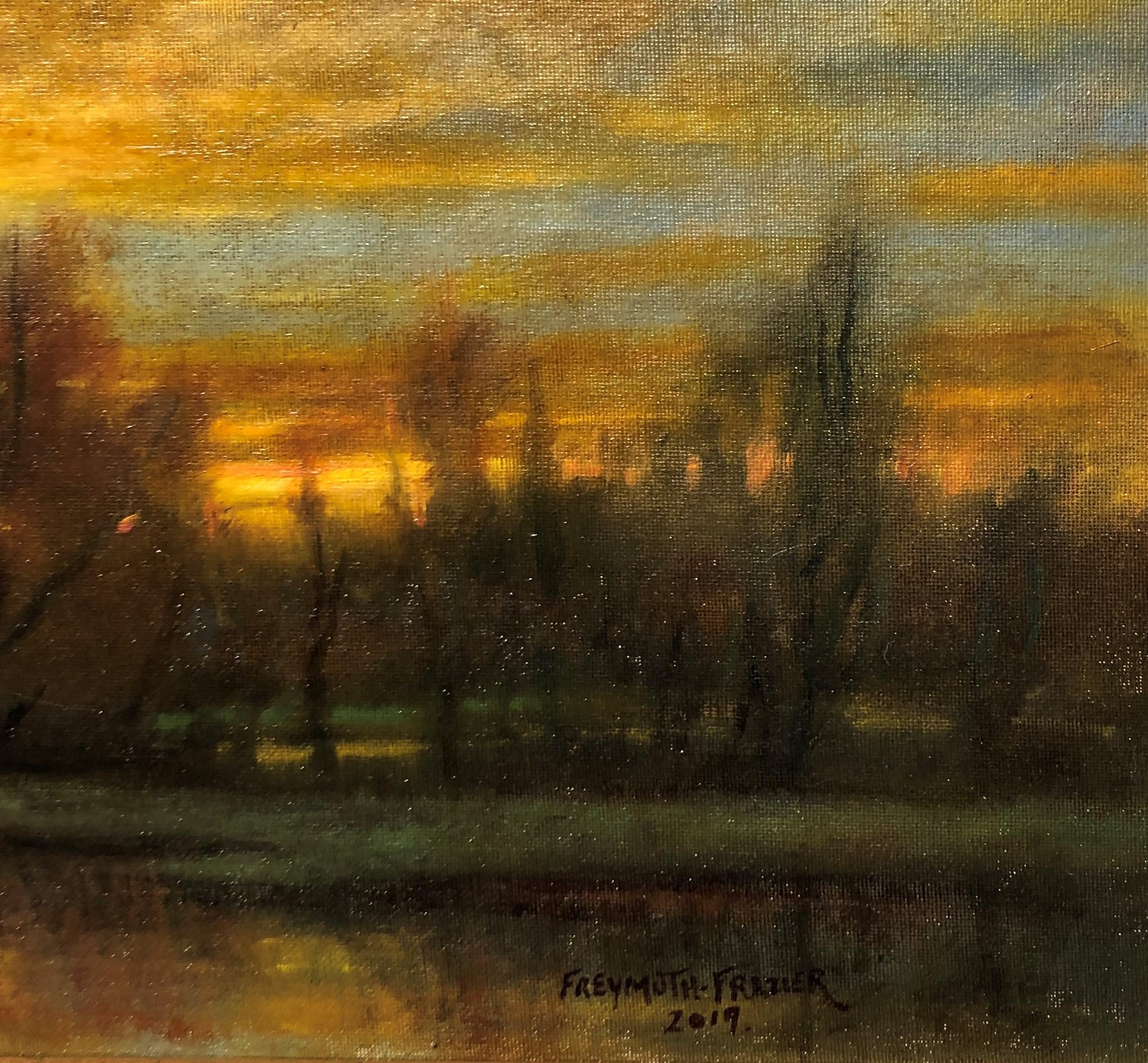 Burning Desire - Original Oil Painting, Soft Light Reflecting Romantic Colors 1