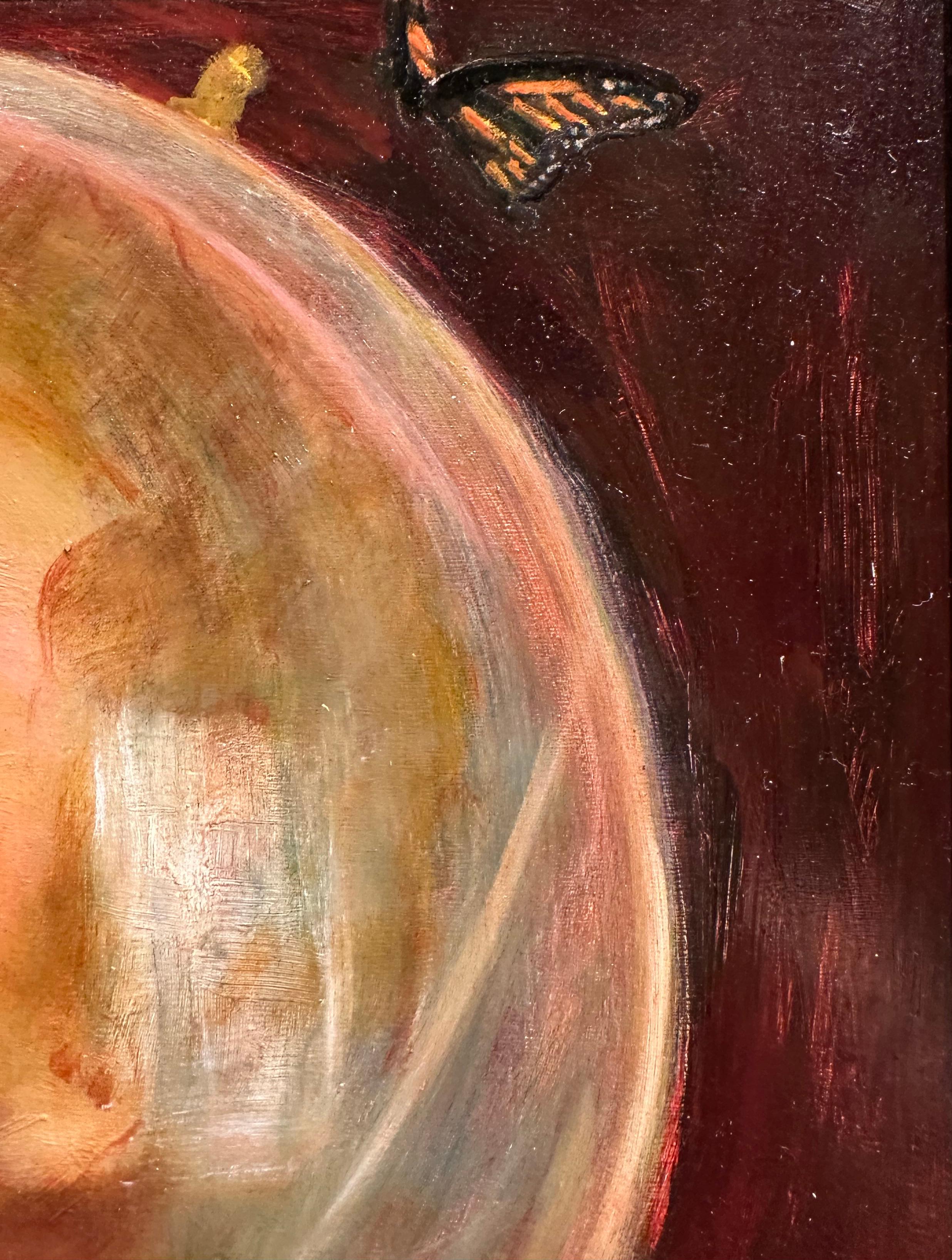 Study for Love Seekers, Portrait with Roses & Butterflies, Framed, Oil on Panel For Sale 2
