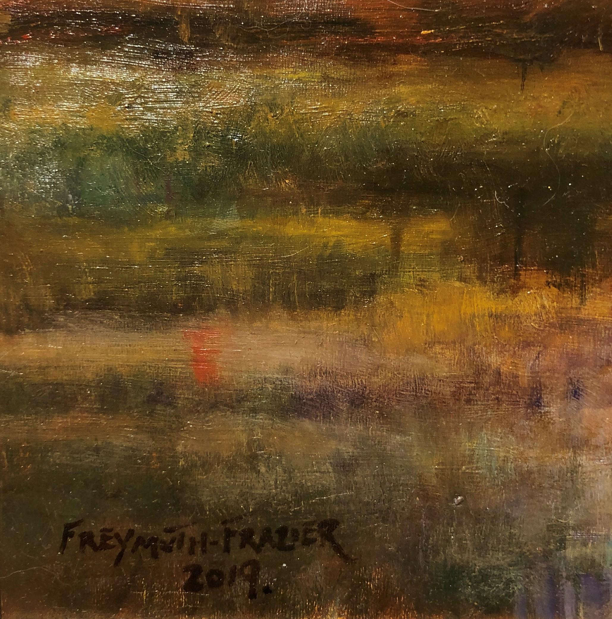 Tangerine Sky  - Original Oil Painting Soft Light Reflecting Romantic Colors 10