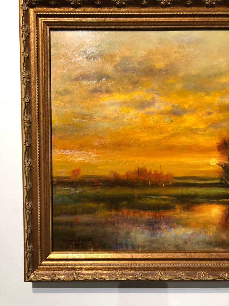 Rose Freymuth Frazier Tangerine Sky Original Oil Painting Soft