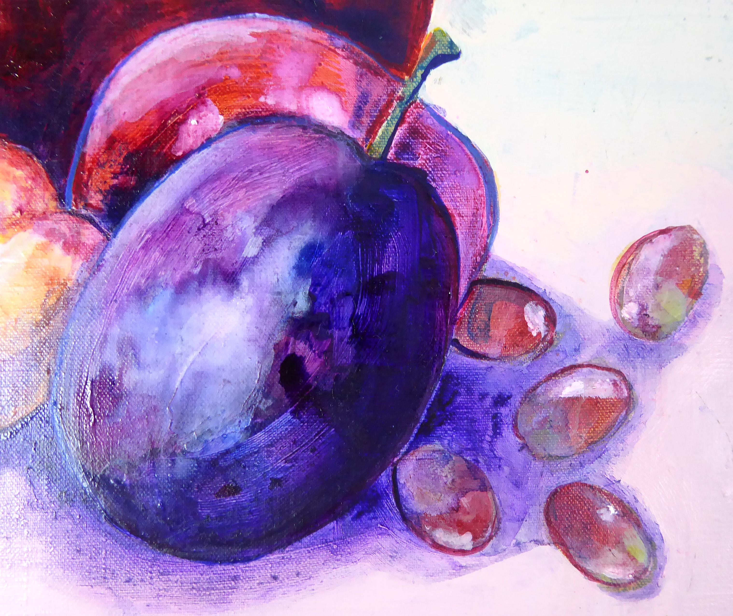 Natura morta con melograno - Pittura espressionista contemporanea, 2023 - Painting Contemporaneo di Rose Fulbright