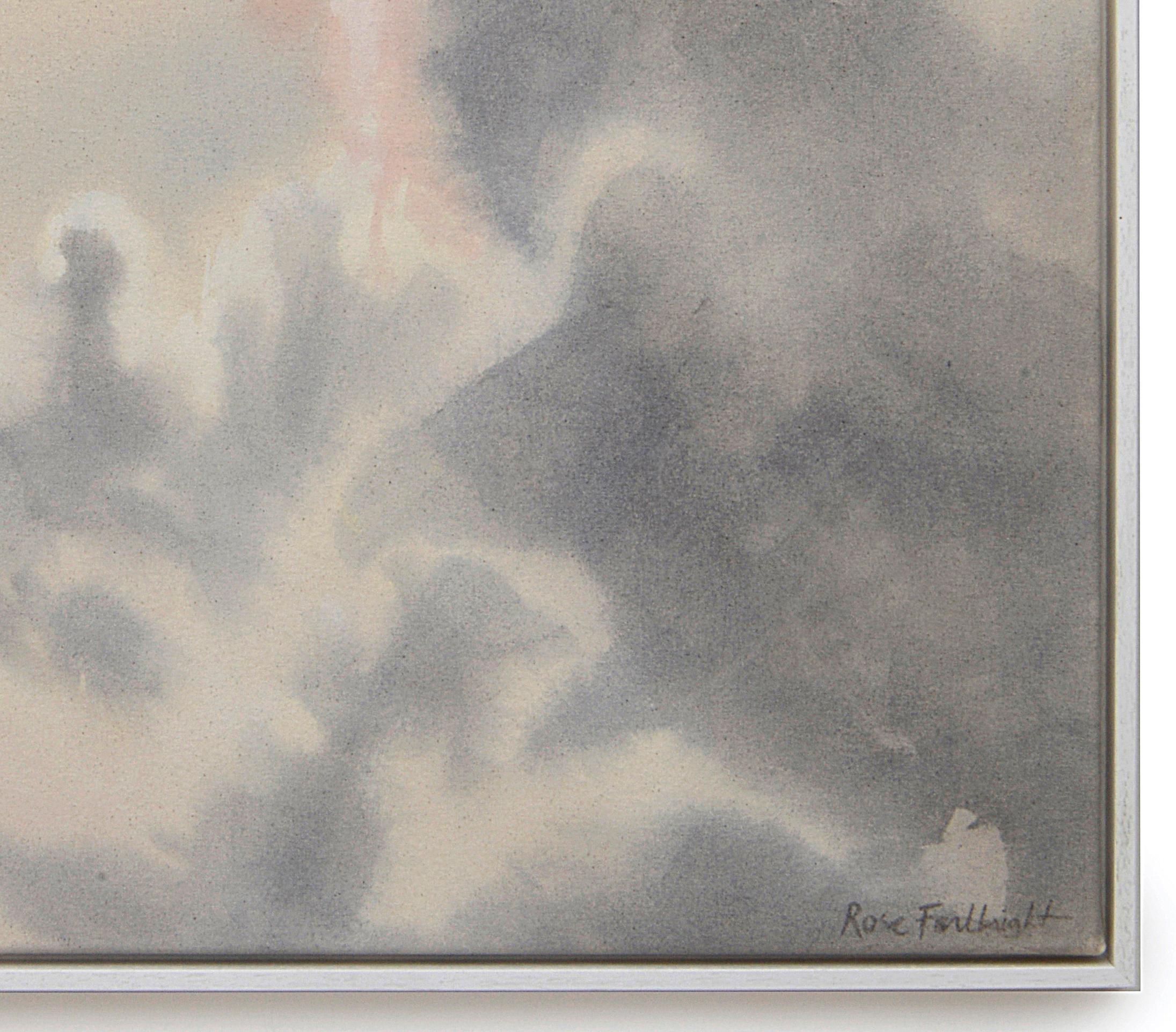 Palest Fire - Pintura expresionista contemporánea del paisaje celeste, 2024 - Painting de Rose Fulbright