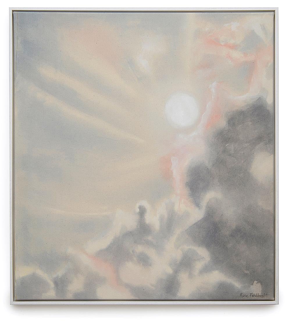 Figurative Painting de Rose Fulbright - Palest Fire - Pintura expresionista contemporánea del paisaje celeste, 2024
