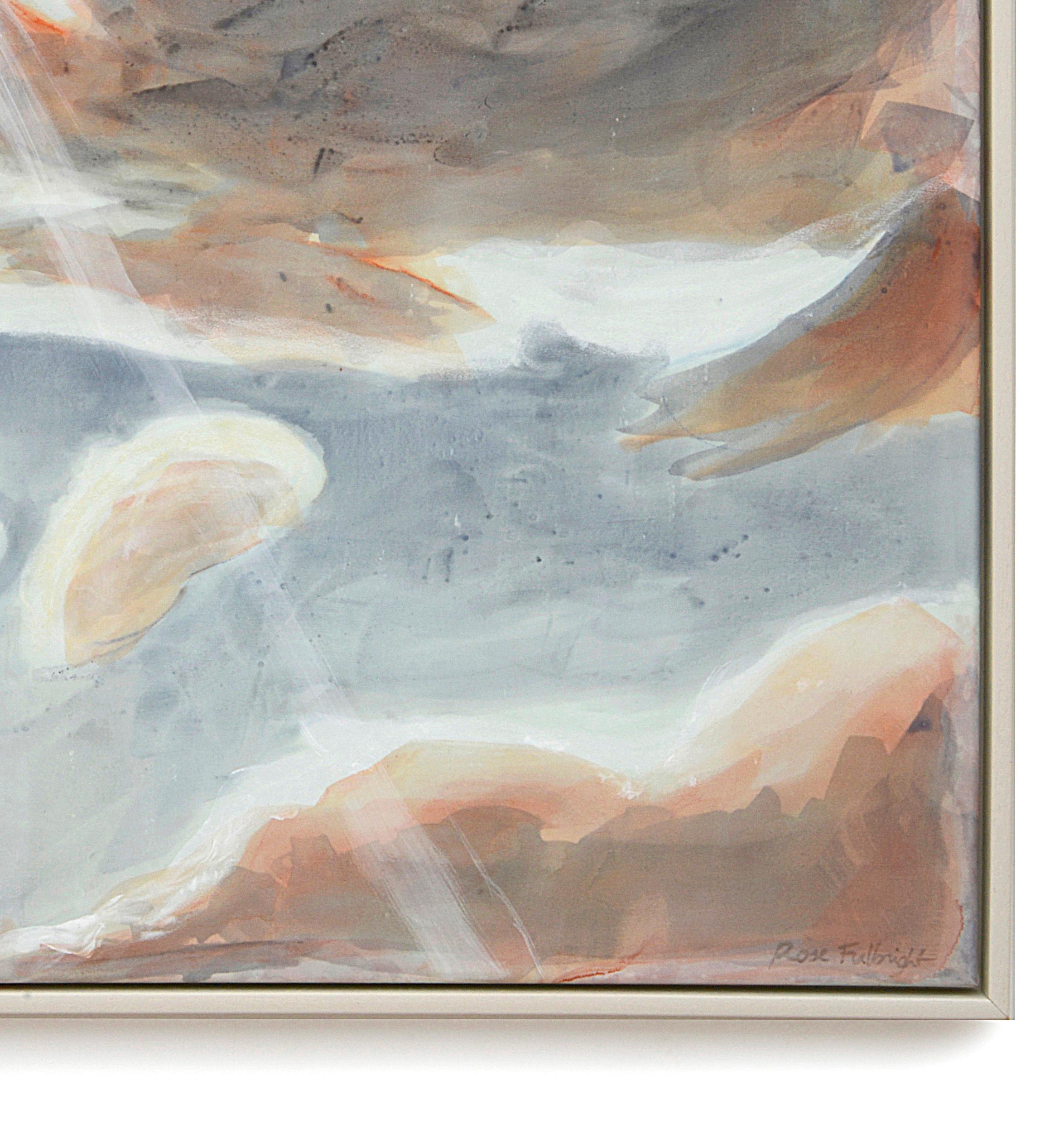 El sol, el cielo I - Pintura expresionista contemporánea sobre seda, 2024 - Painting de Rose Fulbright