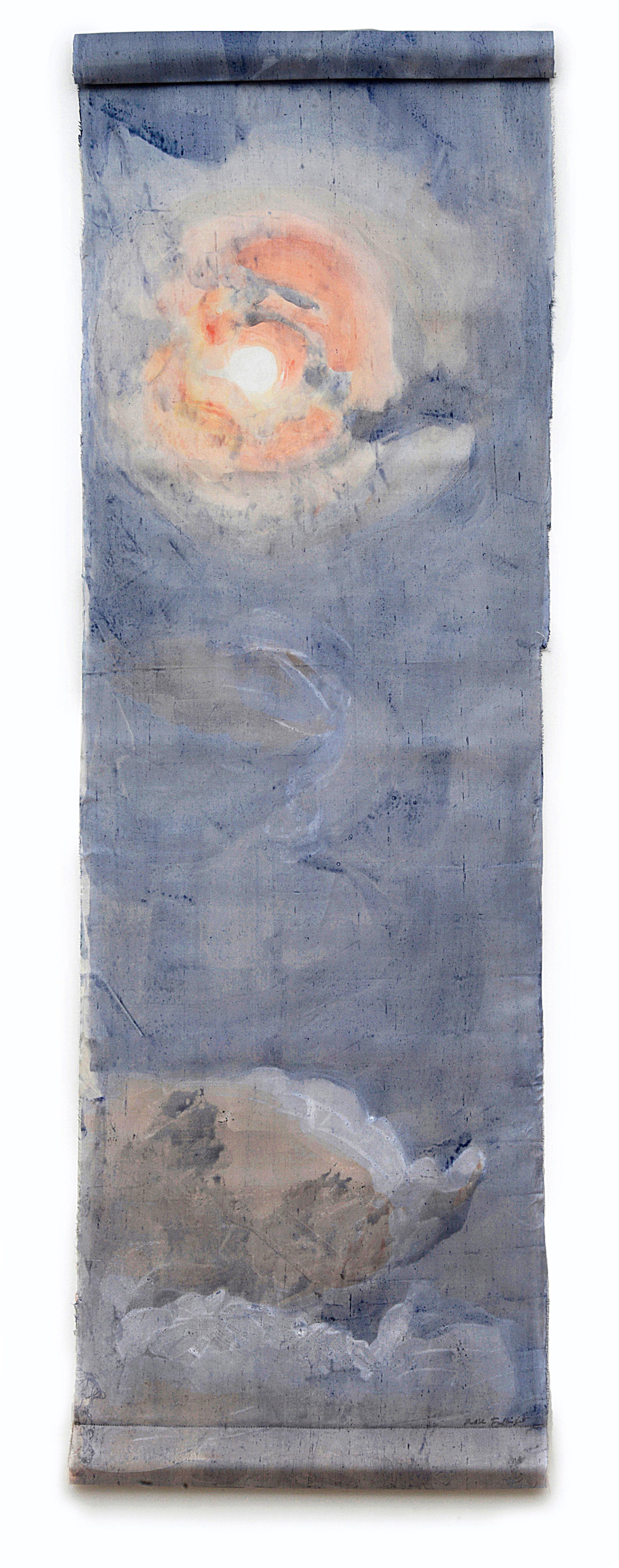 Manto de Oscuridad - Colgante de Pared Expresionista Contemporáneo Pintado Paisaje Celeste
