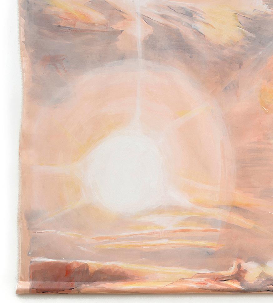 Resplendent Orb - Quadro del cielo contemporaneo espressionista dipinto su seta - Painting di Rose Fulbright