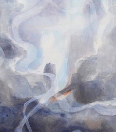 Vitalis - Contemporary Expressionist Sky Scape Painting on Silk 2024