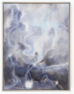 Vitalis - Pintura Expresionista Contemporánea Paisaje Celeste sobre Seda 2024