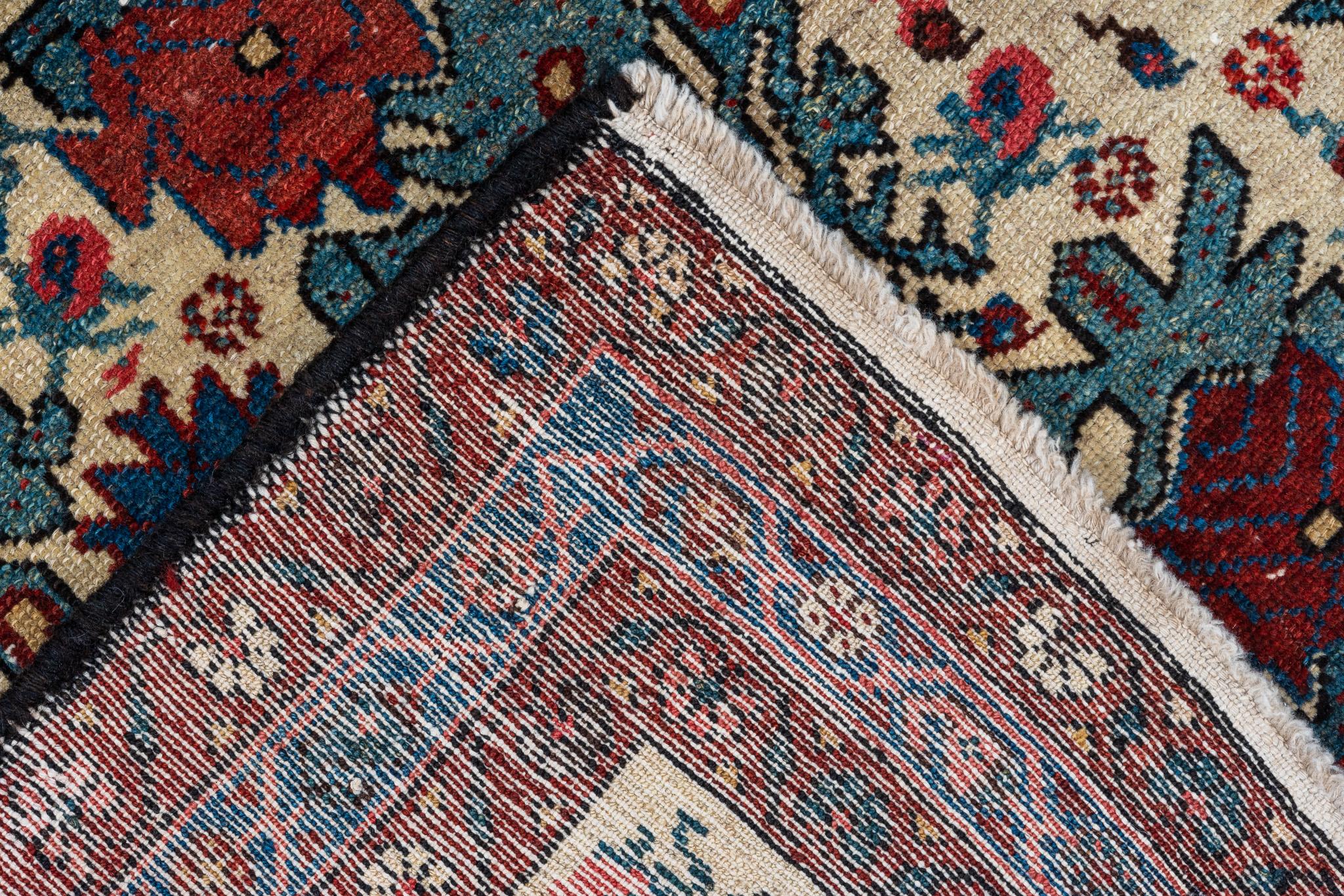 20th Century Rose Garden Mat Vintage Malayer For Sale
