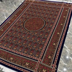 Rose Garden Persian Pure Silk Rug, Iranian Craftsmanship, 0049