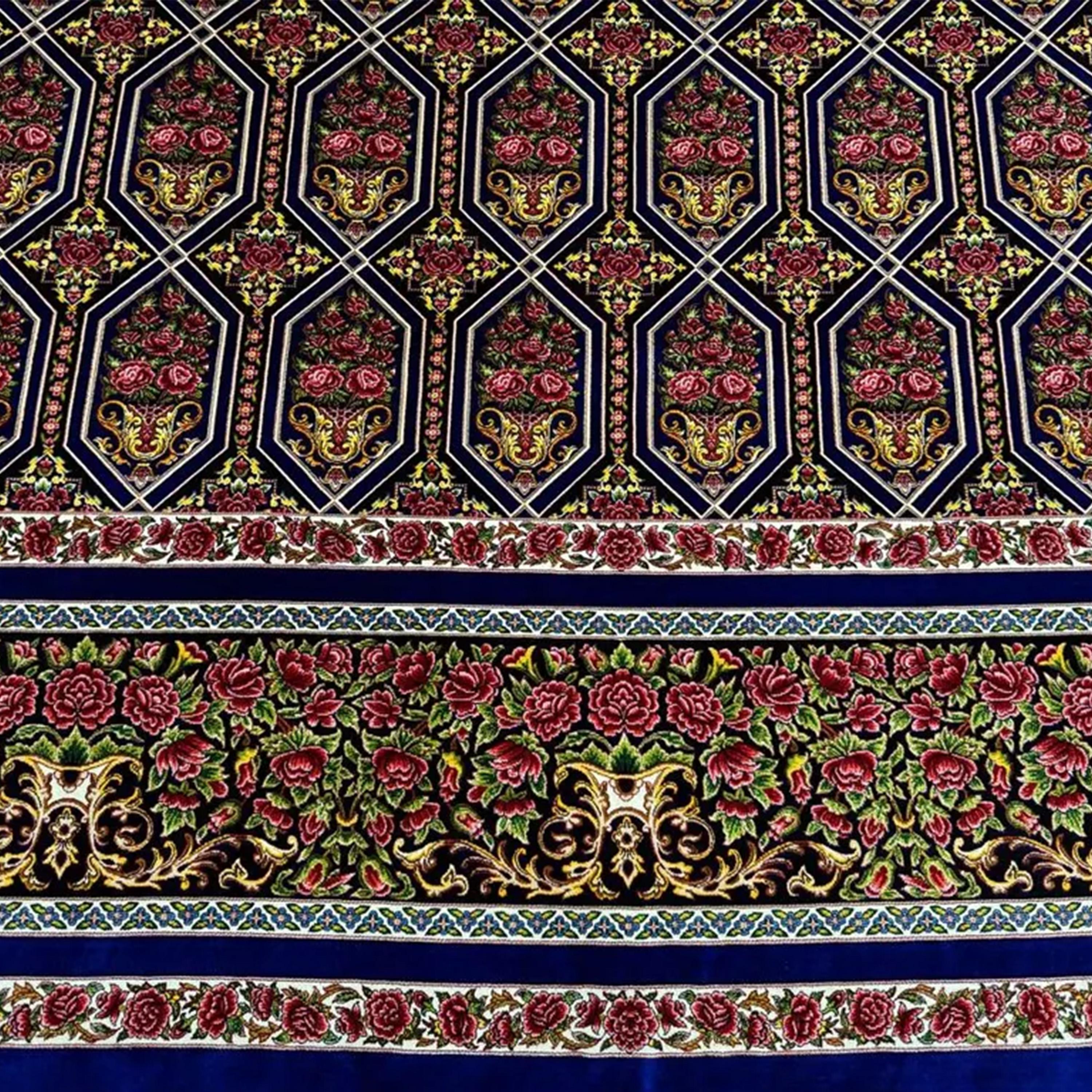 Britannico Tappeto Rose Garden in pura seta persiana, artigianato iraniano, 0049 in vendita