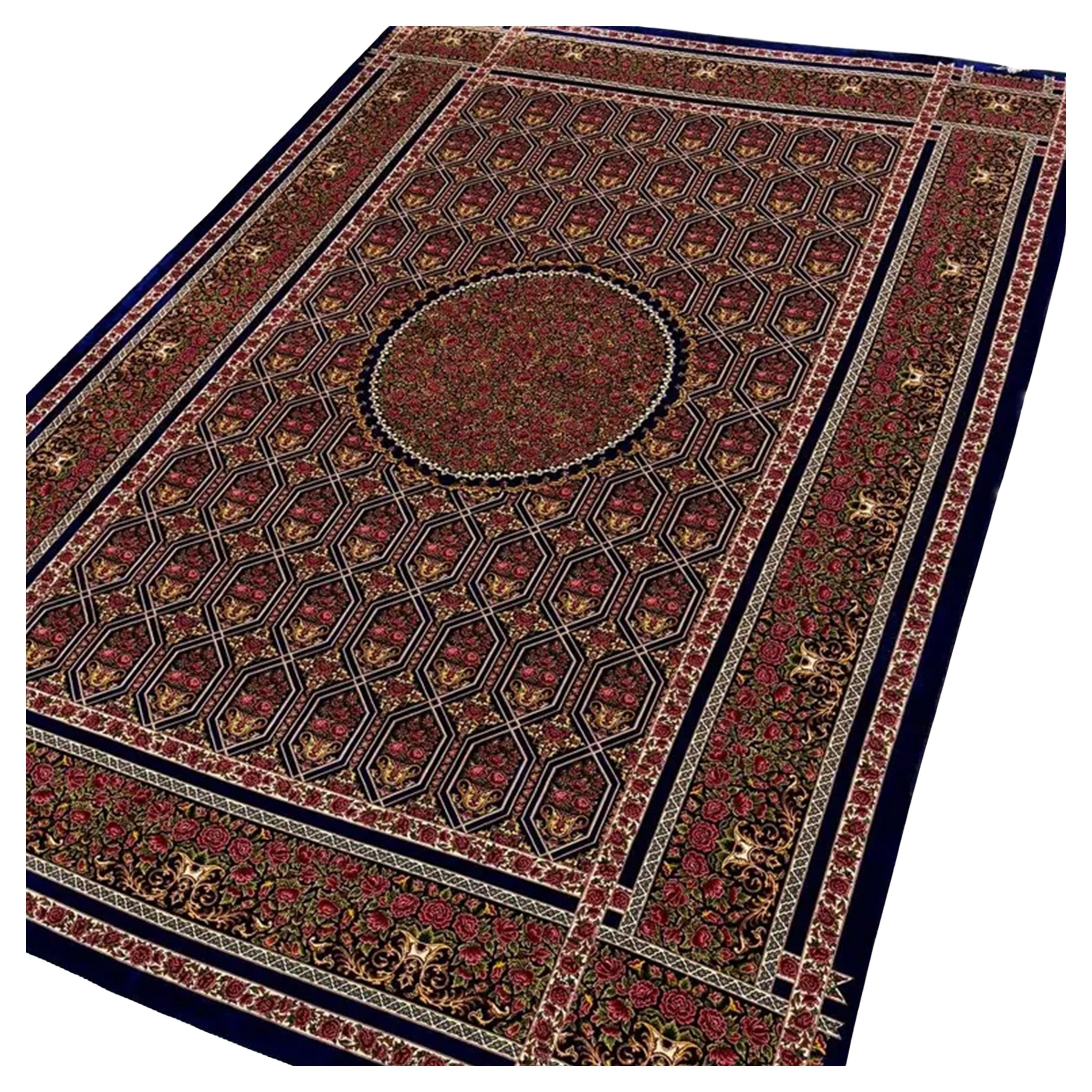 Rose Garden Persian Pure Silk Rug, Iranian Craftsmanship, 0049