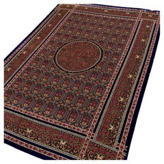 Alfombra Persa de Seda Pura Jardín de Rosas, Artesanía Iraní, 0049