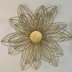 Rose  Vergoldete Draht-Wandskulptur (2 verfügbar)