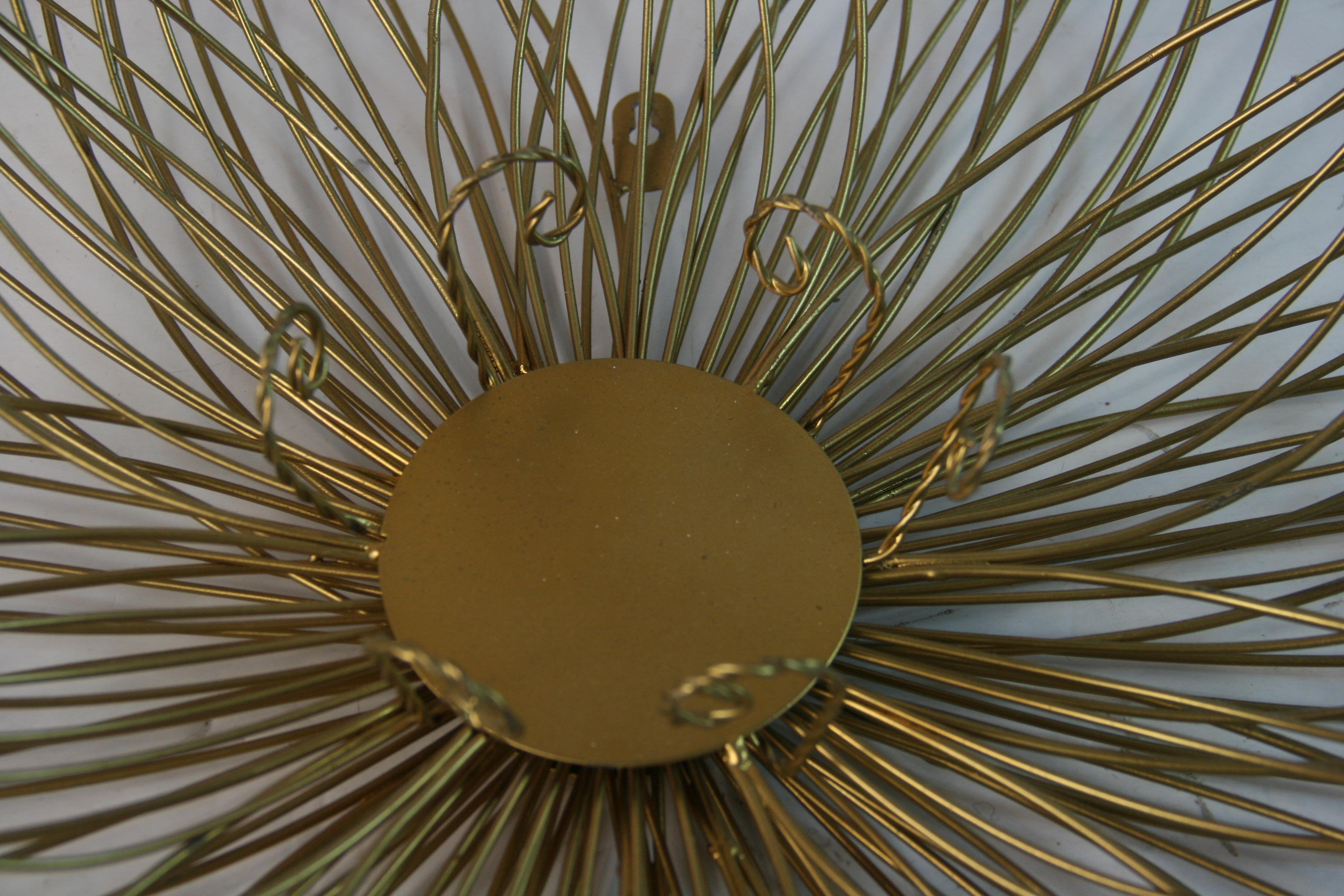 Rose  Gilt Wire Wall Sculpture (2 available) For Sale 4