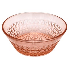 Vintage Rose glass bowl, Poland 1970s.