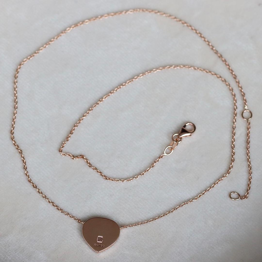 Rose Gold 0.51 ct. White Brilliant- and Rose-Cut Diamond Pave Pendant Necklace For Sale 4