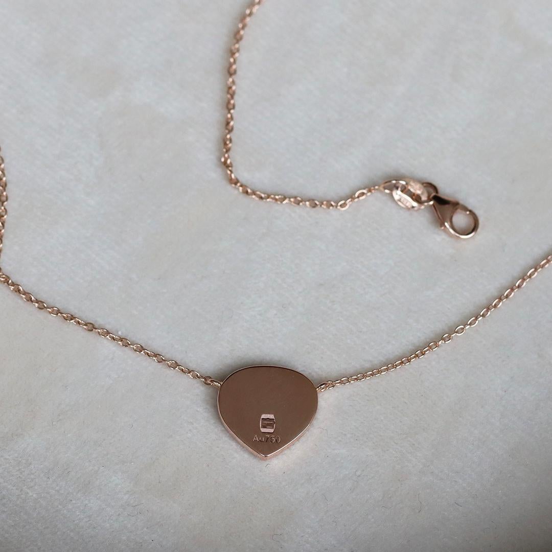 Rose Gold 0.51 ct. White Brilliant- and Rose-Cut Diamond Pave Pendant Necklace For Sale 5