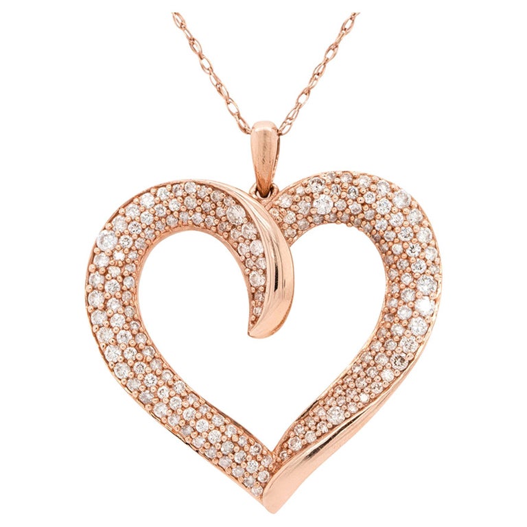ZERO 1 PINK GOLD PENDANT NECKLACE WITH PAVED DIAMONDS main image 1