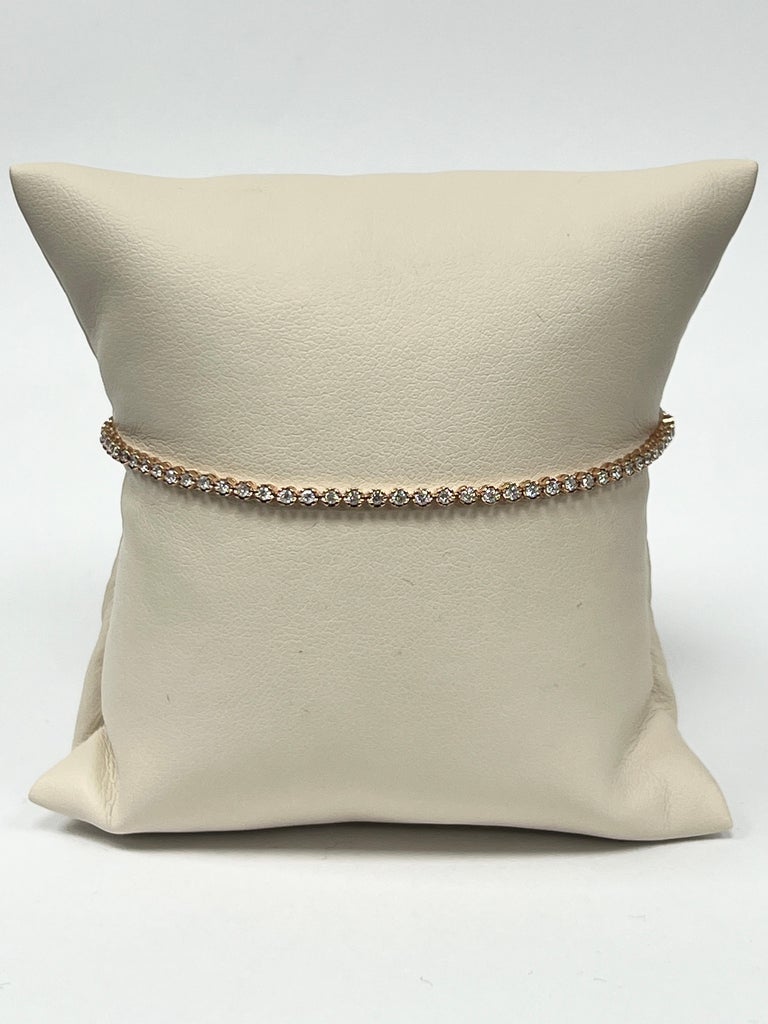 Rose Gold 1 Carat Tennis Bracelet For Sale at 1stDibs