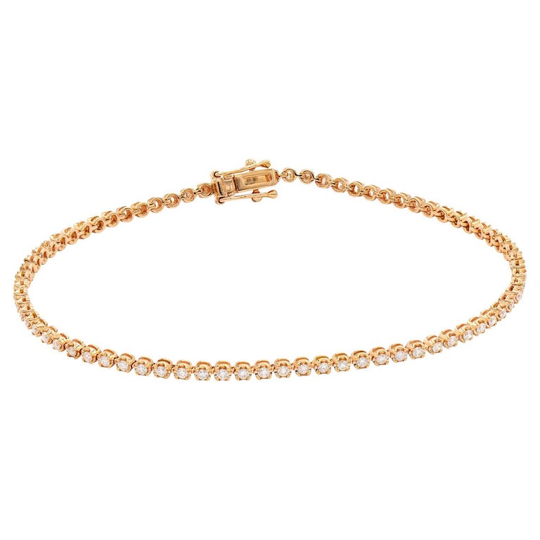 Rose Gold 1 Carat Tennis Bracelet For Sale at 1stDibs