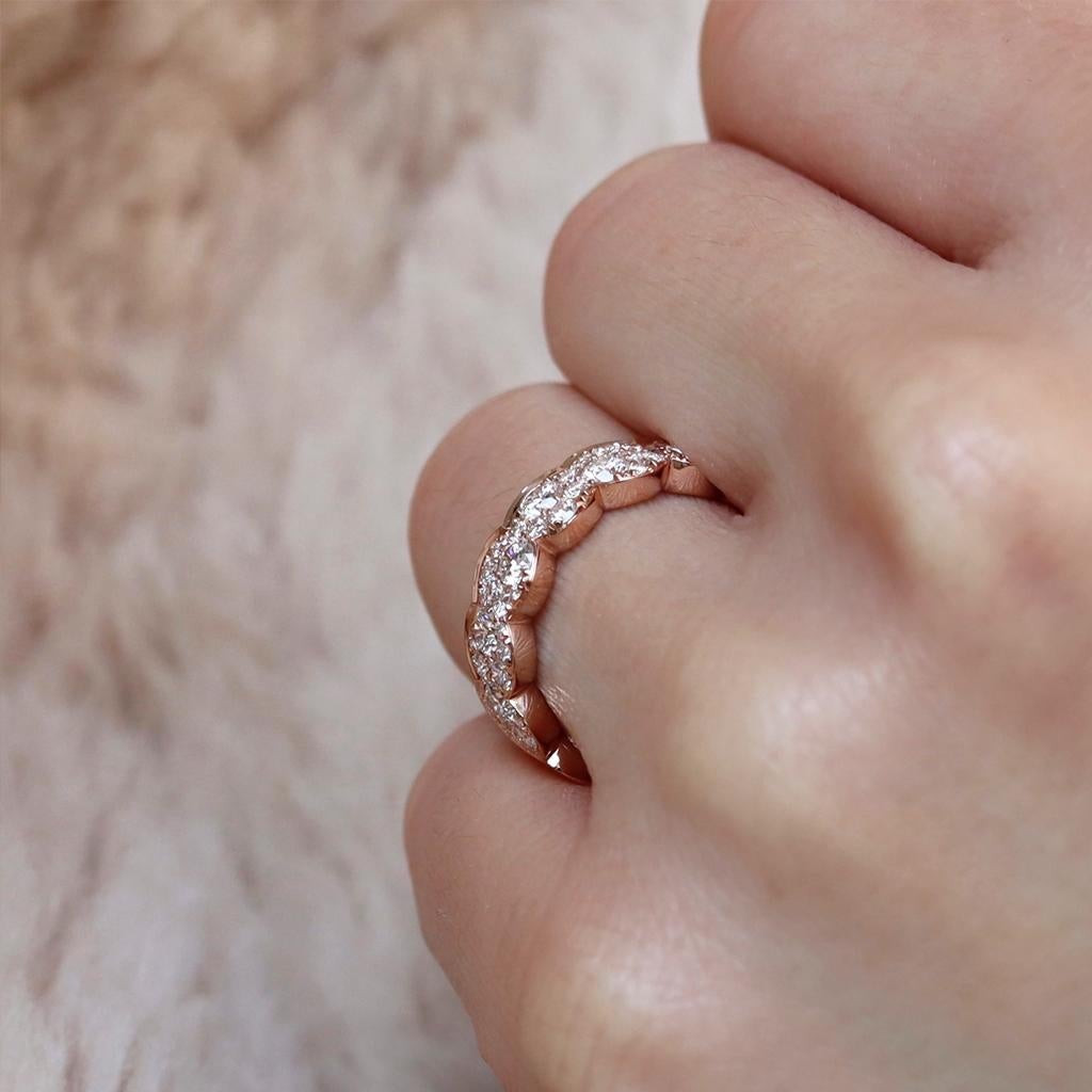 Verlobungsring aus Rosgold mit 1,5 Karat Diamant-Mosaik-Fassung 7