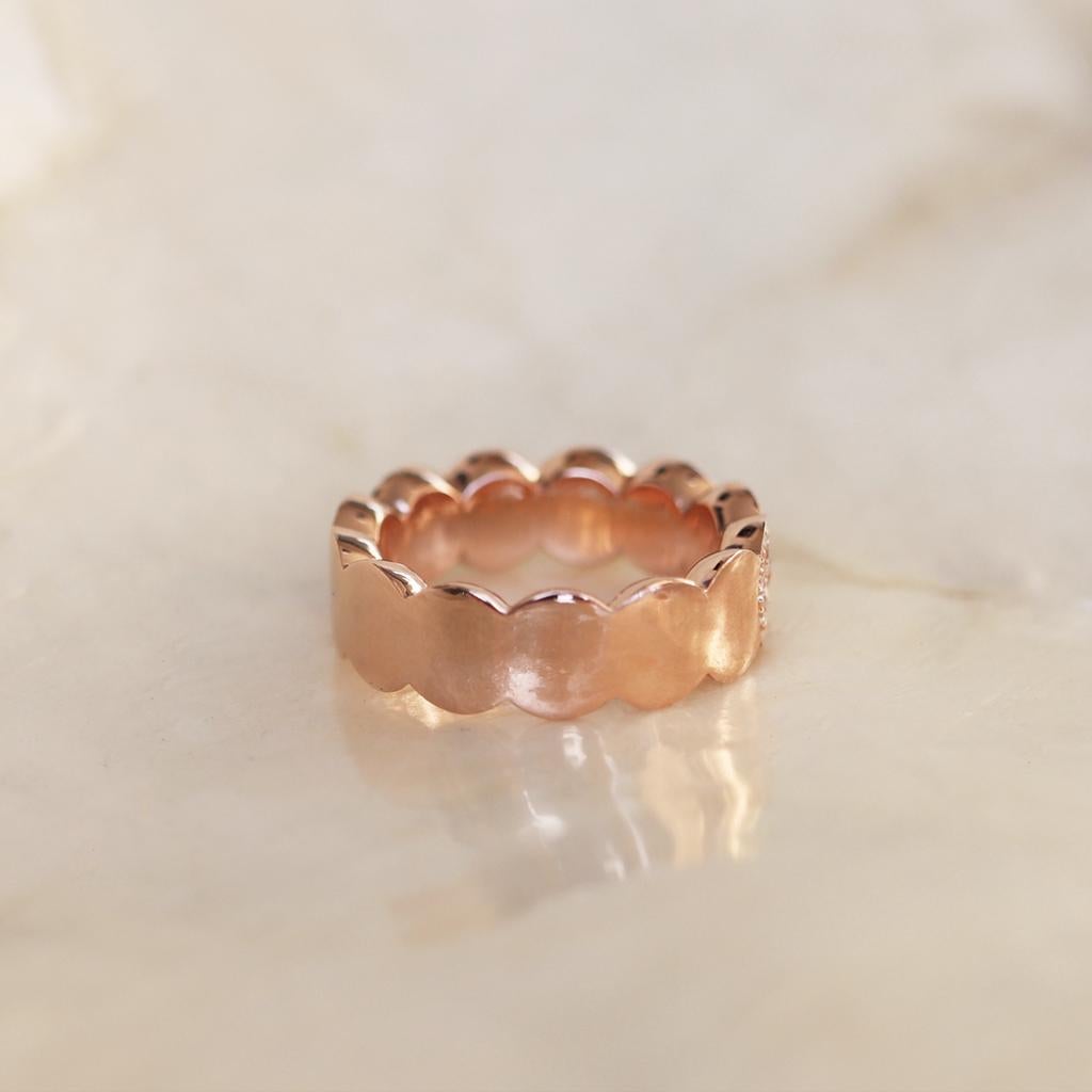 Verlobungsring aus Rosgold mit 1,5 Karat Diamant-Mosaik-Fassung im Zustand „Neu“ in Antwerp, BE