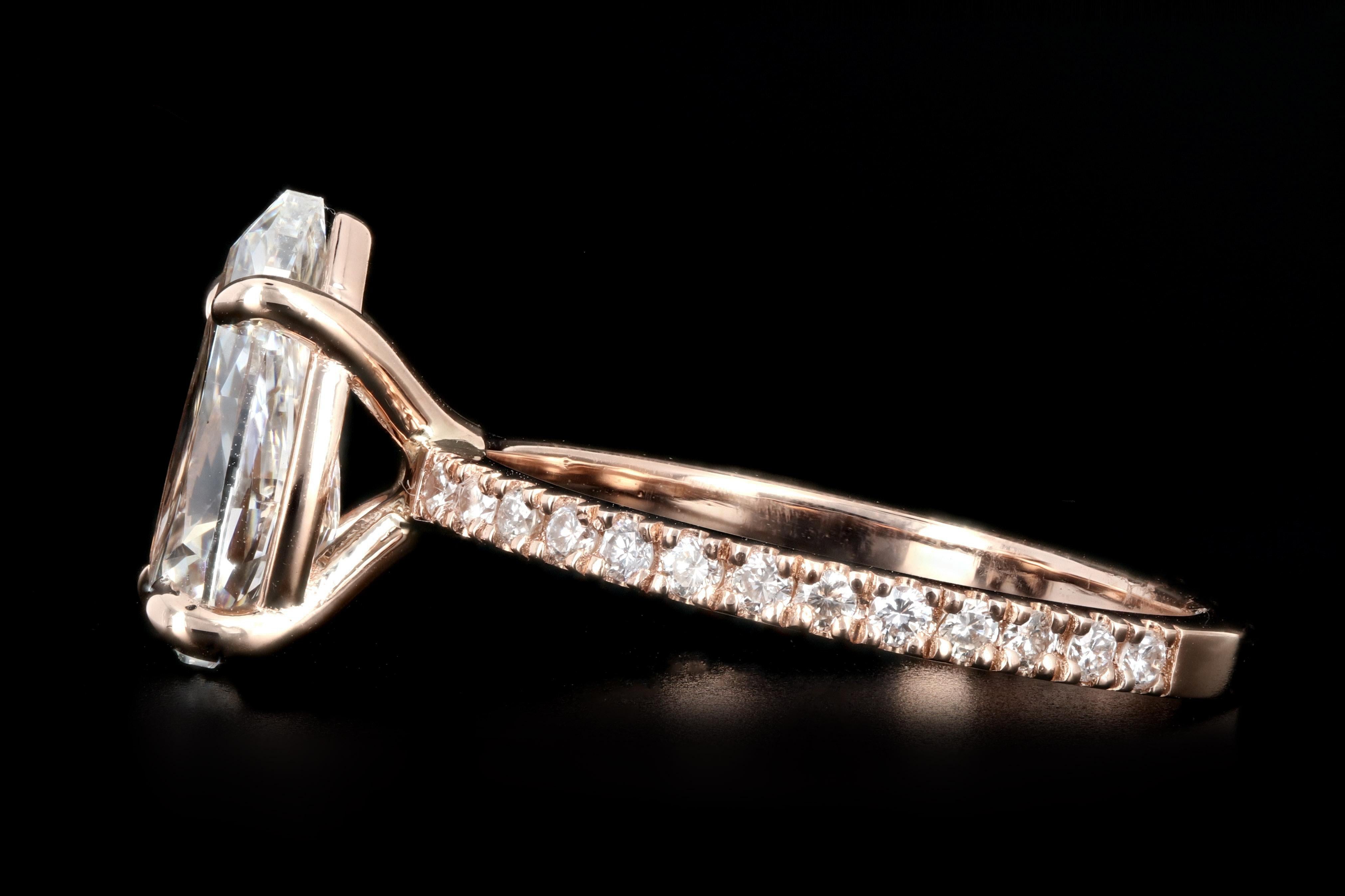 Rose Gold 2.24 Pear Cut Diamond Engagement Ring 1
