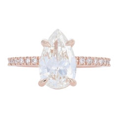 Rose Gold 2.24 Pear Cut Diamond Engagement Ring