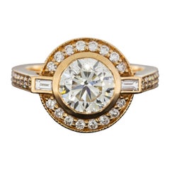 Rose Gold 2.59 Carat GIA Certified Round Diamond Halo Engagement Ring