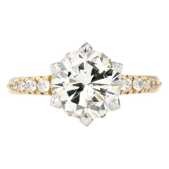 Rose Gold 2.62 Carat Total Weight Diamond Engagement Ring