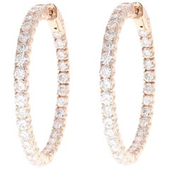 Rose Gold 5.27 Carat Tcw Diamond Carat Total Weight Inside-Out Hoop Earrings