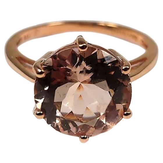 Rose Gold 4.75 Carat Morganite Ring For Sale