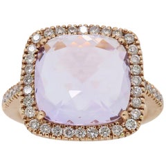 Rose Gold Amethyst and Diamond Ring