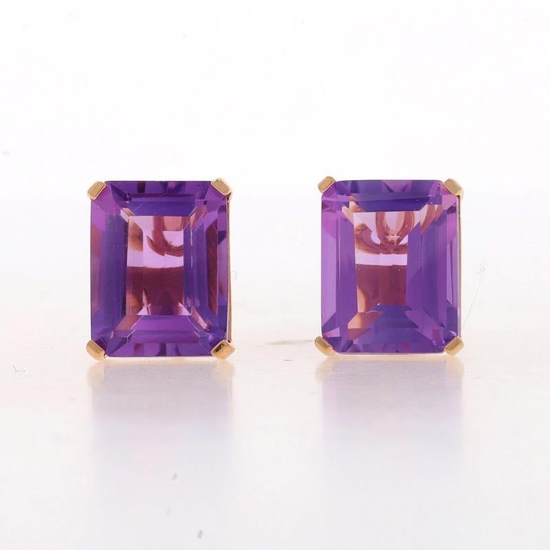 Rose Gold Amethyst Enhancer Earrings - 18k Emerald 18.25ctw Convert Stud/Dangle In New Condition For Sale In Greensboro, NC
