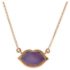 Rose Gold & Amethyst "Lips" Pendant