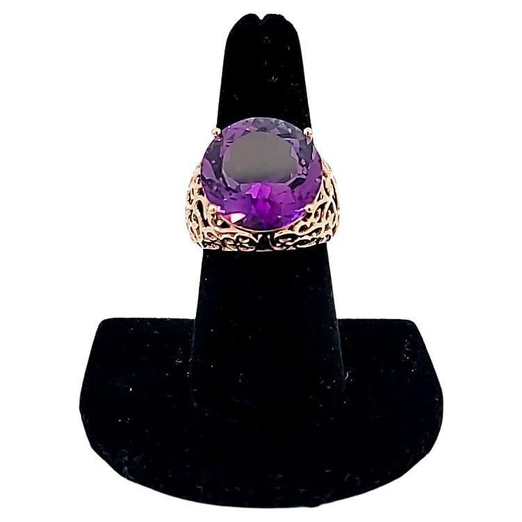 Rose Gold Amethyst Ring For Sale