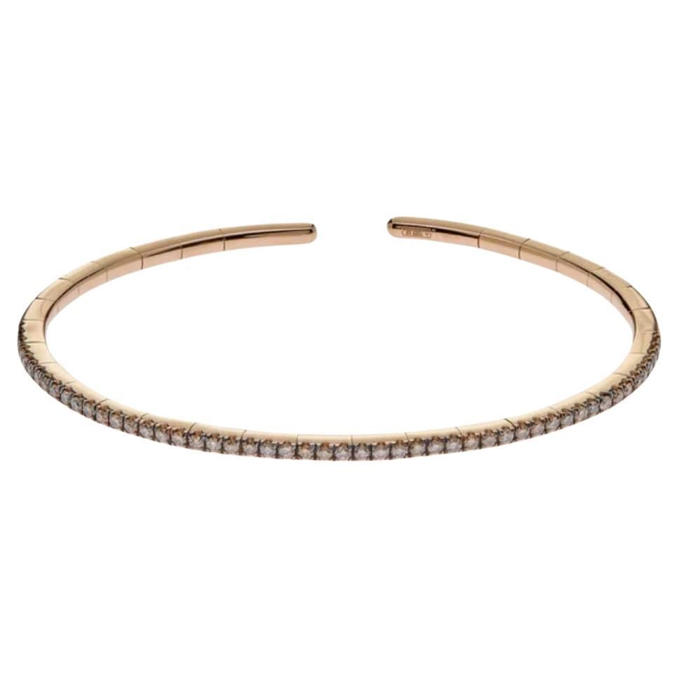 Bangle in oro rosa e cioccolato con diamanti