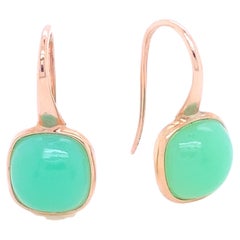 Orecchini in oro rosa e crisoprasio