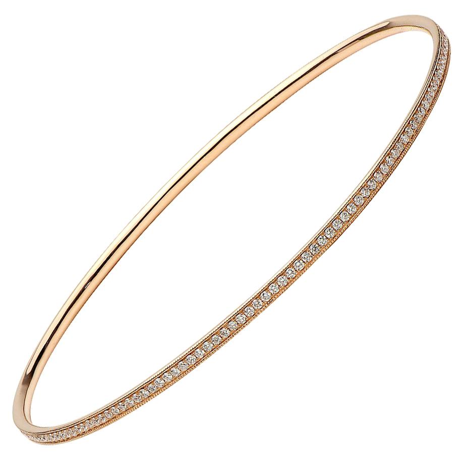 Rose Gold and Diamond Bangle For Sale
