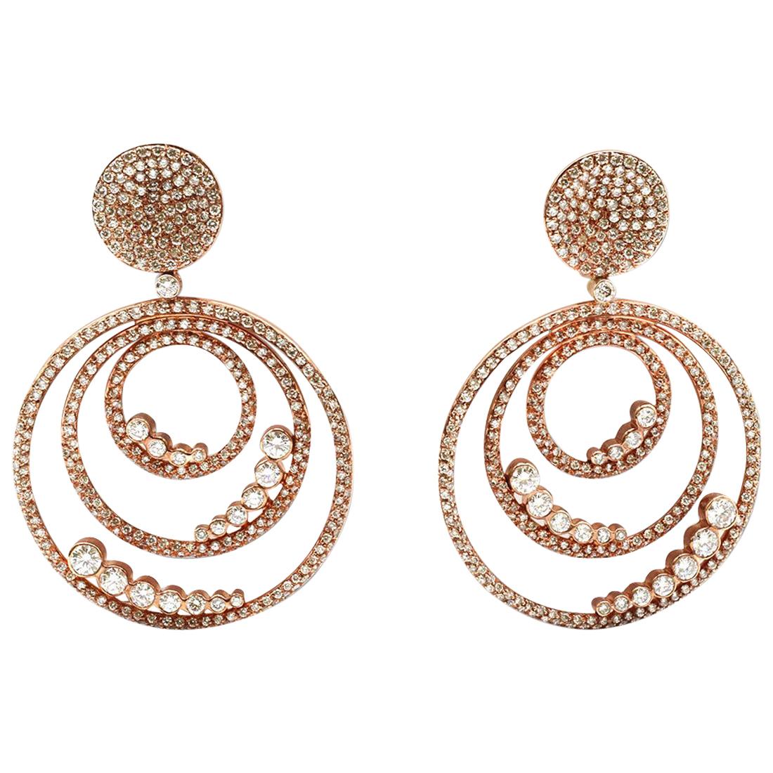 Rose Gold and Diamond Chandelier Earrings